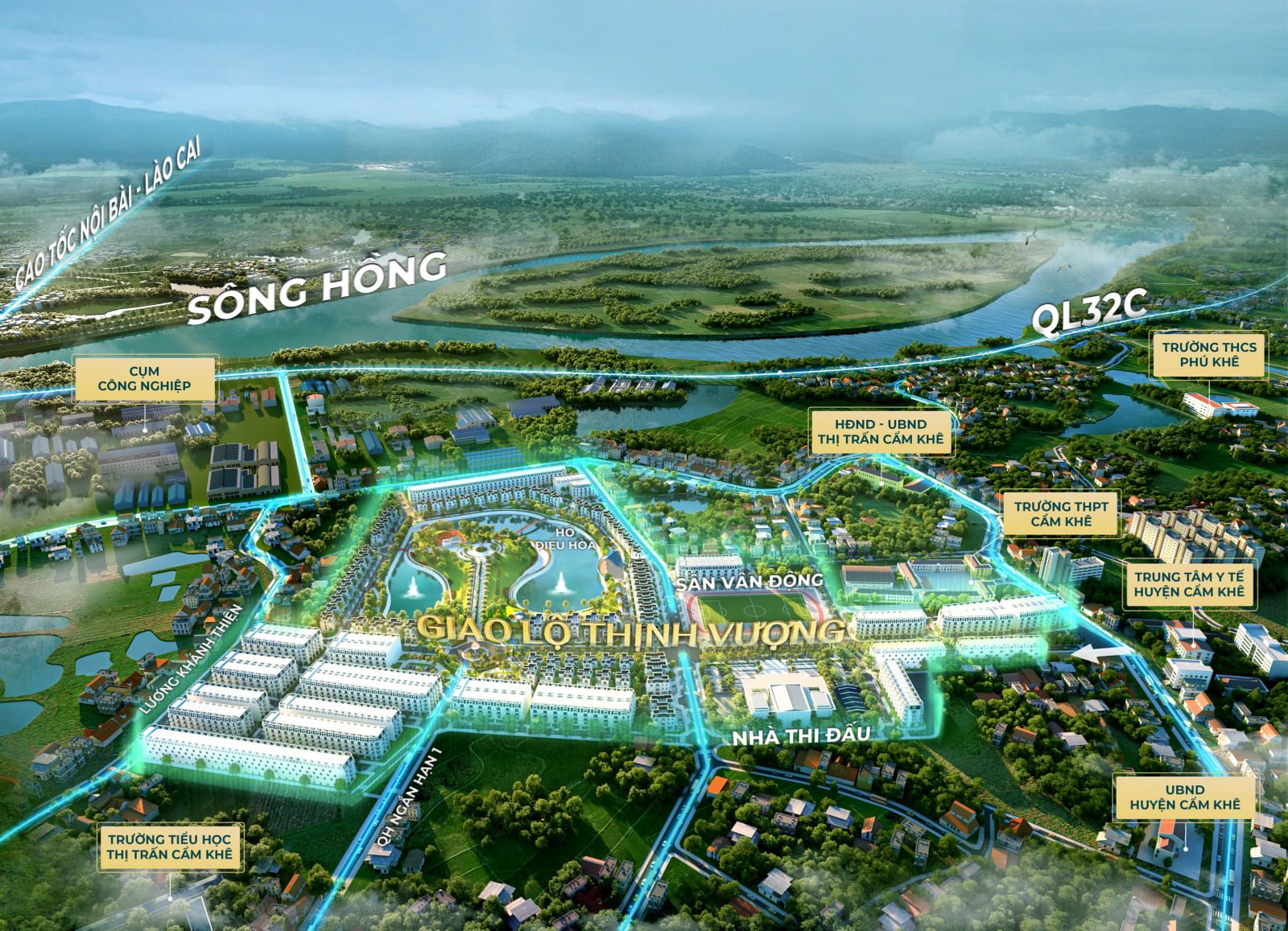 vị trí liên kết dự án Cẩm Khê Central Park